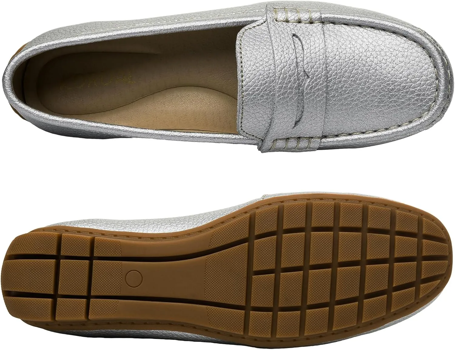 Women's Comfortable & Lightweight Leather Penny Loafers Slip-Ons Cute Business Casual Dress Shoes Work Office Flats Everyday Walking Shoes Driving Mocs for Women
