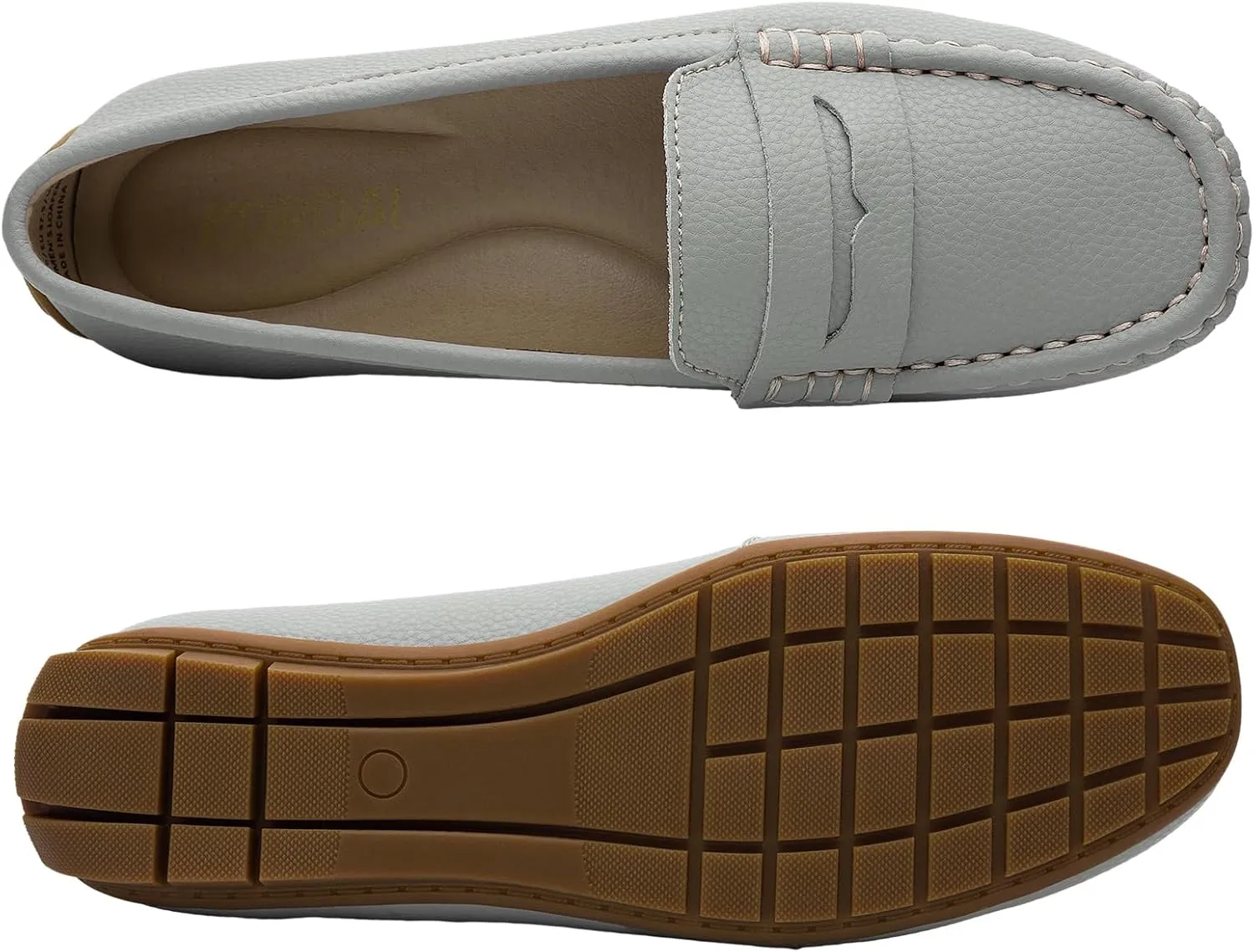 Women's Comfortable & Lightweight Leather Penny Loafers Slip-Ons Cute Business Casual Dress Shoes Work Office Flats Everyday Walking Shoes Driving Mocs for Women