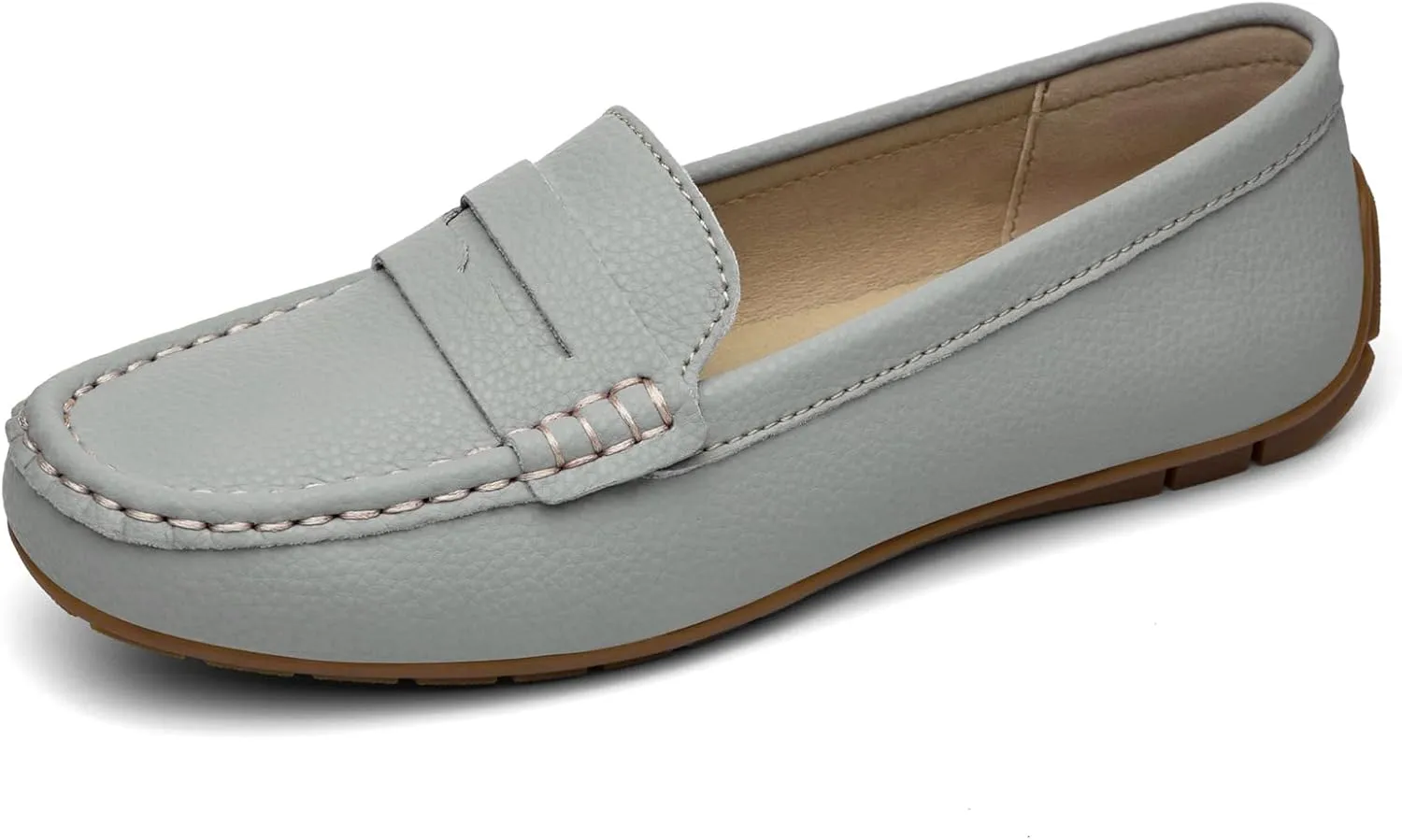 Women's Comfortable & Lightweight Leather Penny Loafers Slip-Ons Cute Business Casual Dress Shoes Work Office Flats Everyday Walking Shoes Driving Mocs for Women