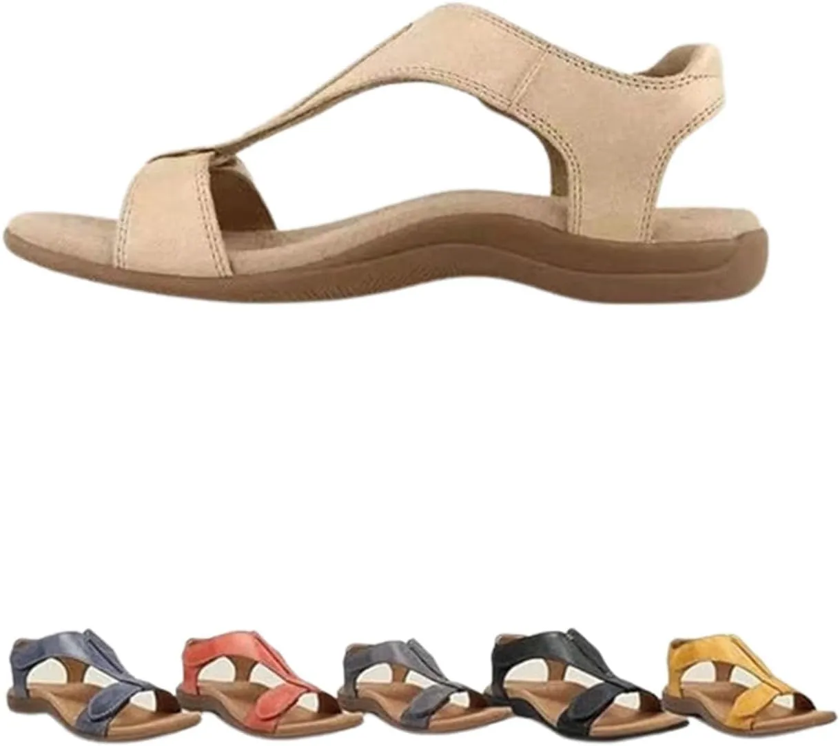 Women's Comfy Orthotic Sandals, Women's Arch Support Flat Sandals, Flat Arch Massage Sandals