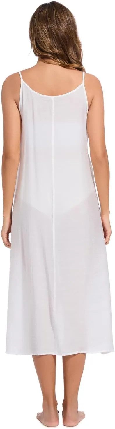 Women's Cotton Silk Long Slip Dress Camisoles Full Slips For Under Dress Nightgowns Camis Dress Petticoat