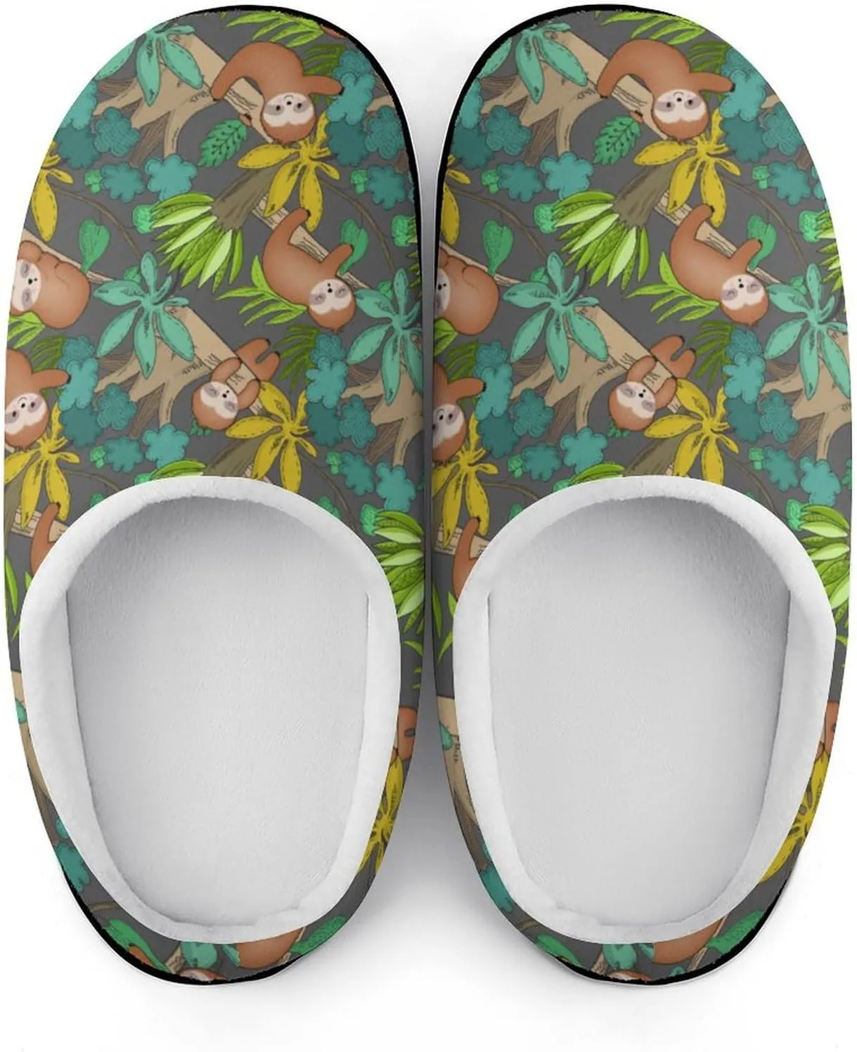 Womens Cowboy Cactus Slippers Men Warm Cotton House Slippers Hard Sole Soft Clog Slippers Slip-On Shoes Indoor Outdoor