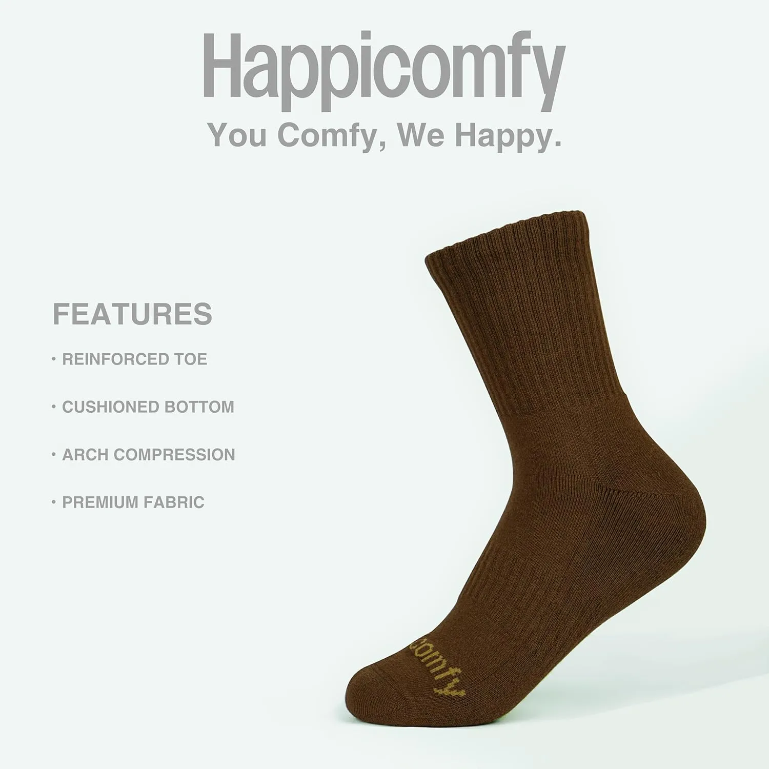 Women's Crew-Socks with Comfy Cushioned Bottom and Arch Compression, Running, Sports, Works Socks (6 Pairs)