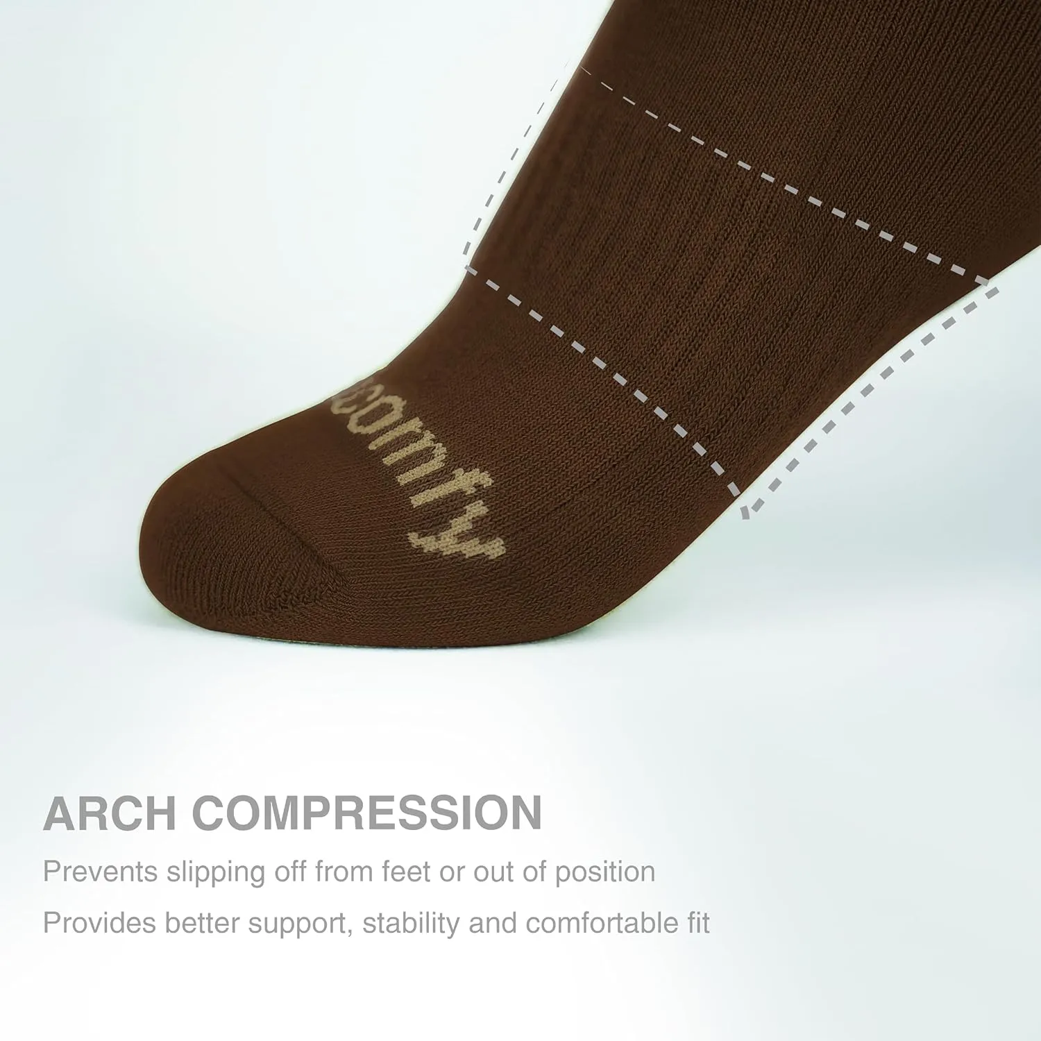 Women's Crew-Socks with Comfy Cushioned Bottom and Arch Compression, Running, Sports, Works Socks (6 Pairs)