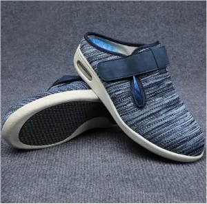 Women's Diabetic Shoes Extra Wide, Air Cushion Lightweight Comfy Sandals with Adjustable Closure, Walking Slipper for Elderly Swollen Bandaged Feet(Size:40,Color:Bluegray)