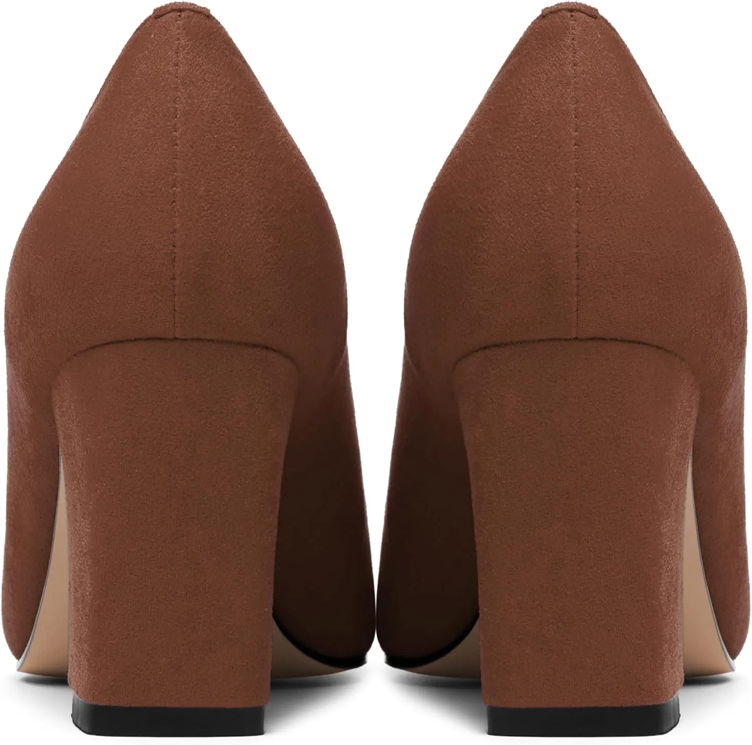Womens Dress Pointed Toe Slip On Suede Dating Block High Heel Pumps Shoes 3 Inch