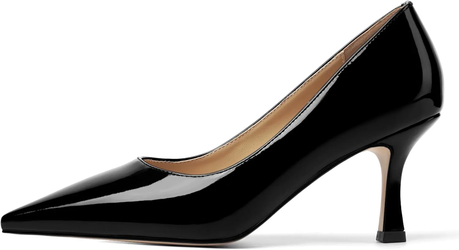 Womens Dress Pointed Toe Wedding Patent Slip On Spool High Heel Pumps Shoes 3 Inch