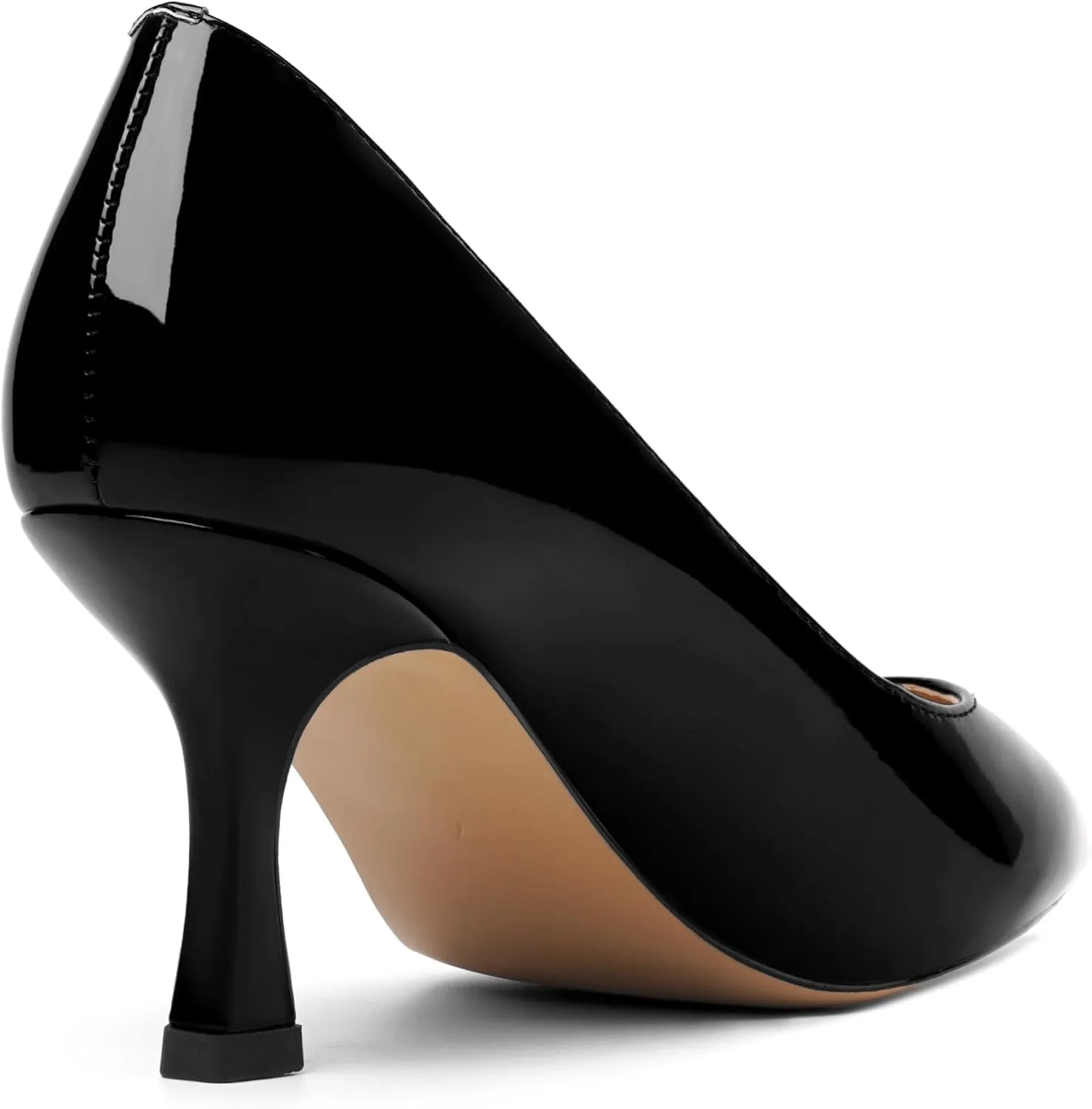 Womens Dress Pointed Toe Wedding Patent Slip On Spool High Heel Pumps Shoes 3 Inch