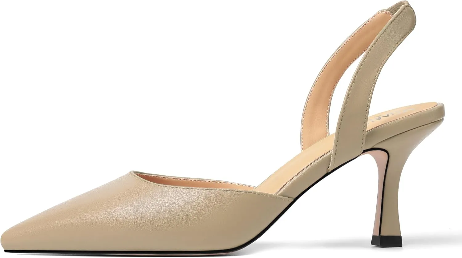 Womens Fashion Slip On Matte Slingback Pointed Toe Dating Spool High Heel Pumps Shoes 3 Inch