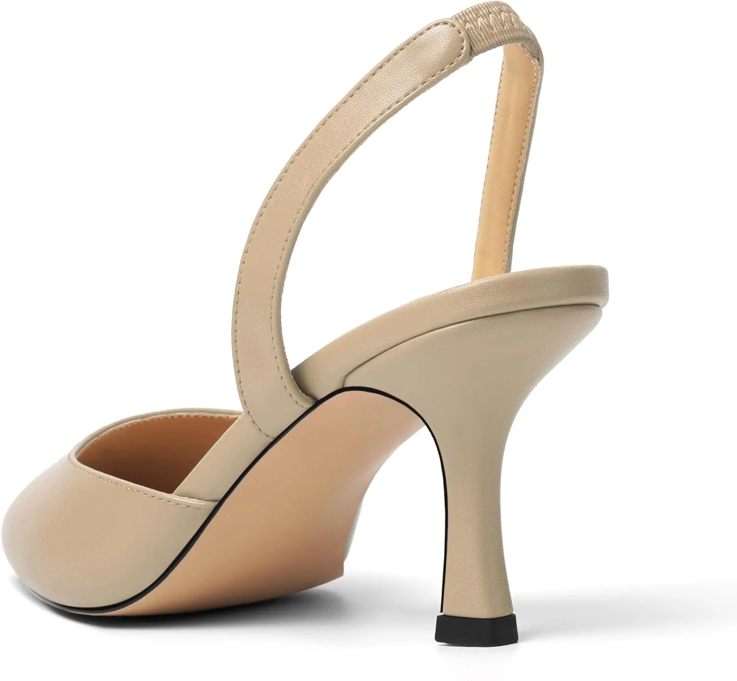 Womens Fashion Slip On Matte Slingback Pointed Toe Dating Spool High Heel Pumps Shoes 3 Inch