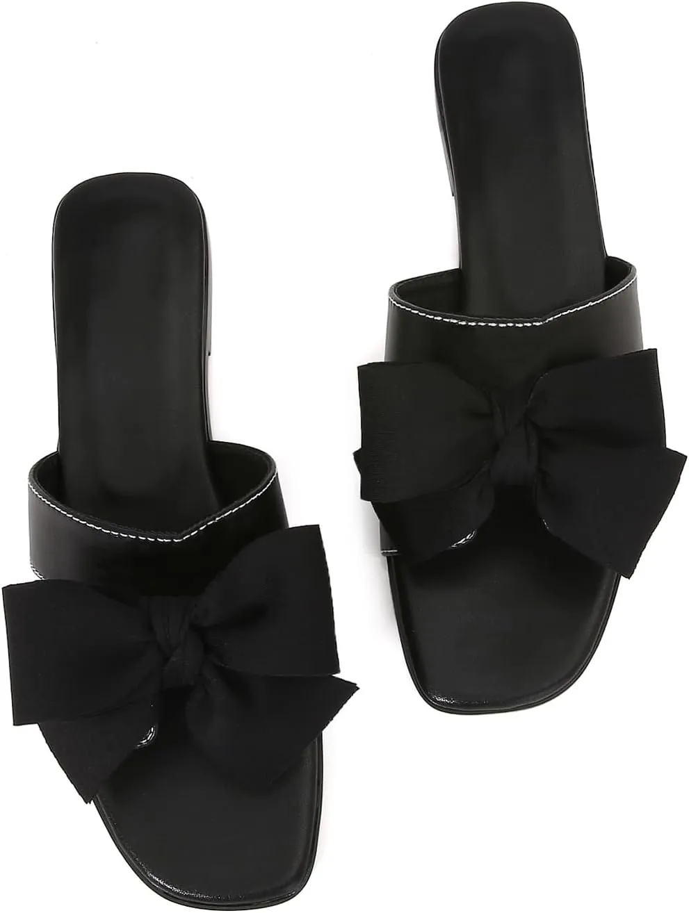 Women’s Flat Sandals Slip on Slide Bowknot Sandals for Women Dressy Summer Cute Comfort Shoes