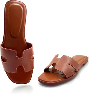 Womens Flat Sandals,Anti slip fashion sandals,Flat Slide Sandals for women,Comfy Style,women's gift, for vacation, sightseeing, and shopping