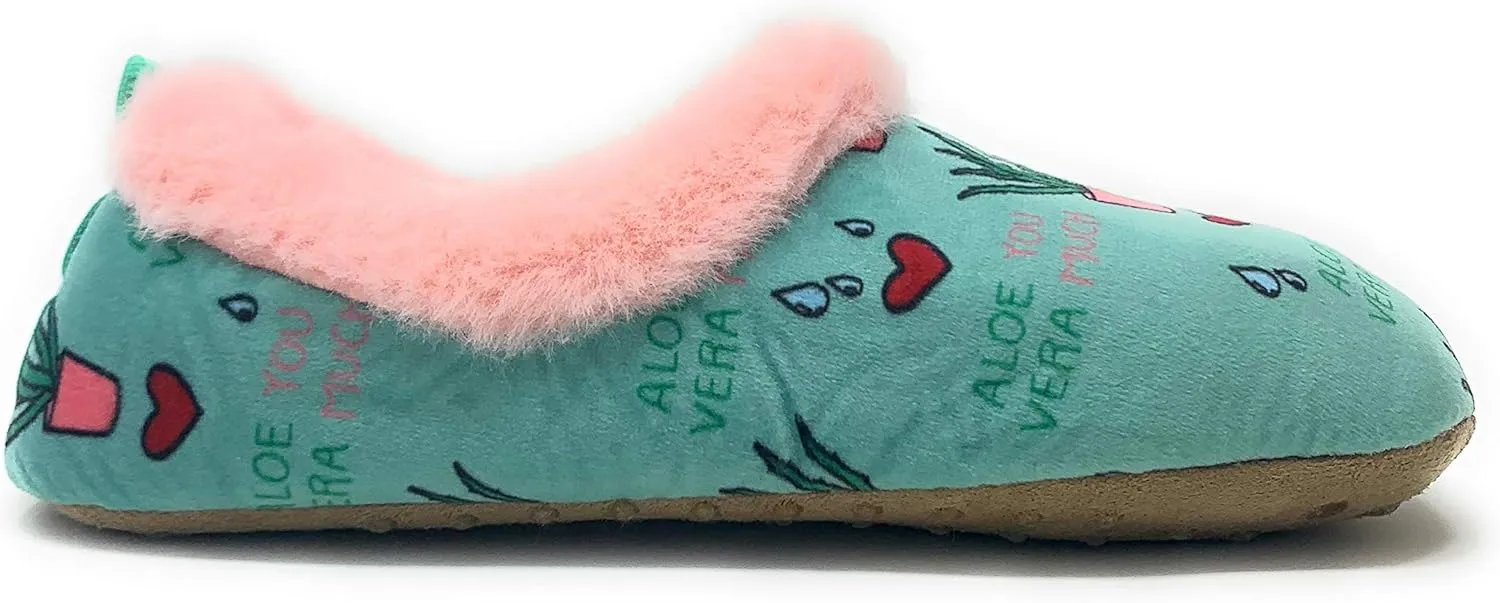Women's Fuzzy Plush Non-Slip Slippers, Warm Comfy Cozy House Slippers, Fleece Lined Indoor Shoes