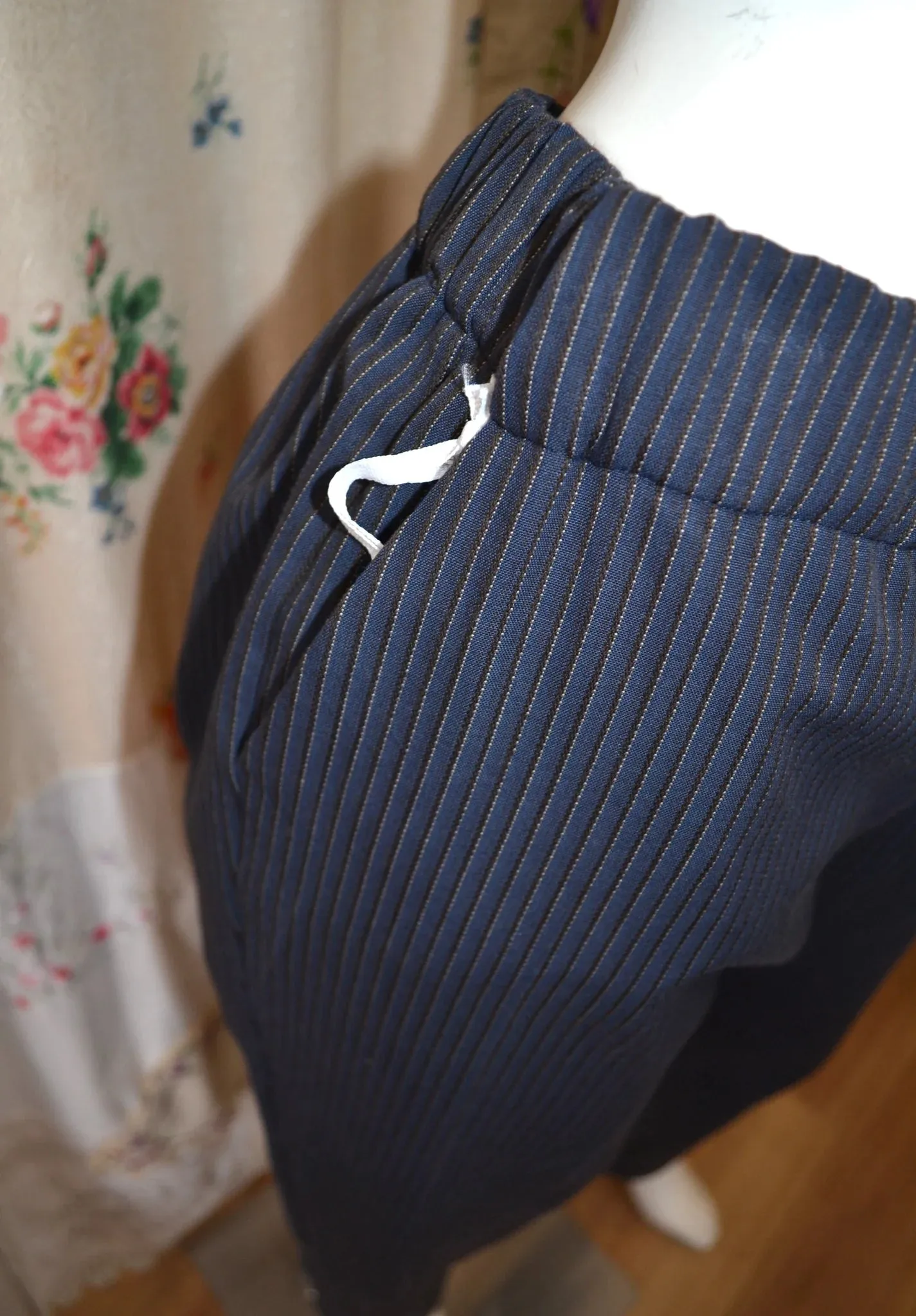 Women's Handmade Slider Pants - Royal Stripe