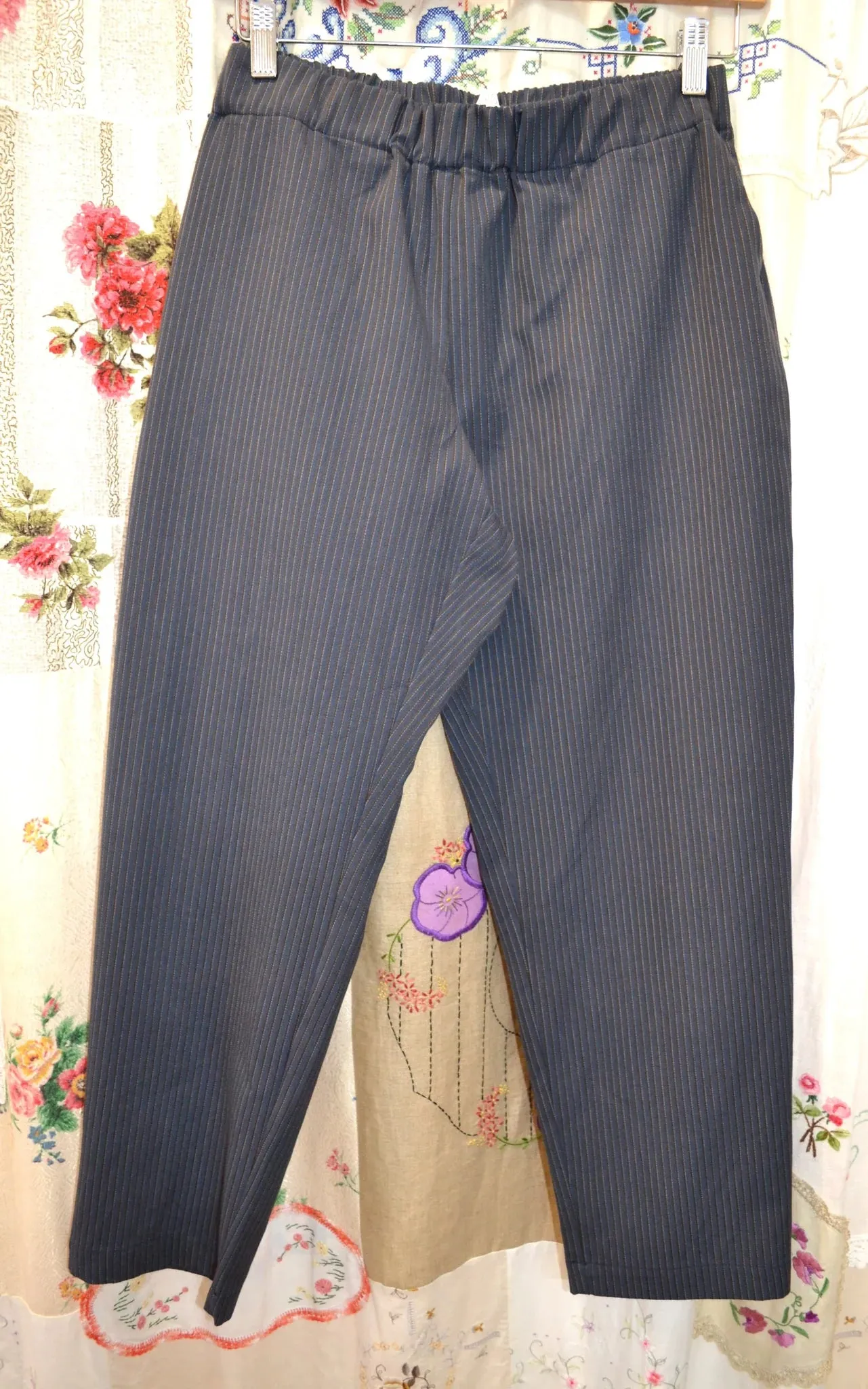 Women's Handmade Slider Pants - Royal Stripe