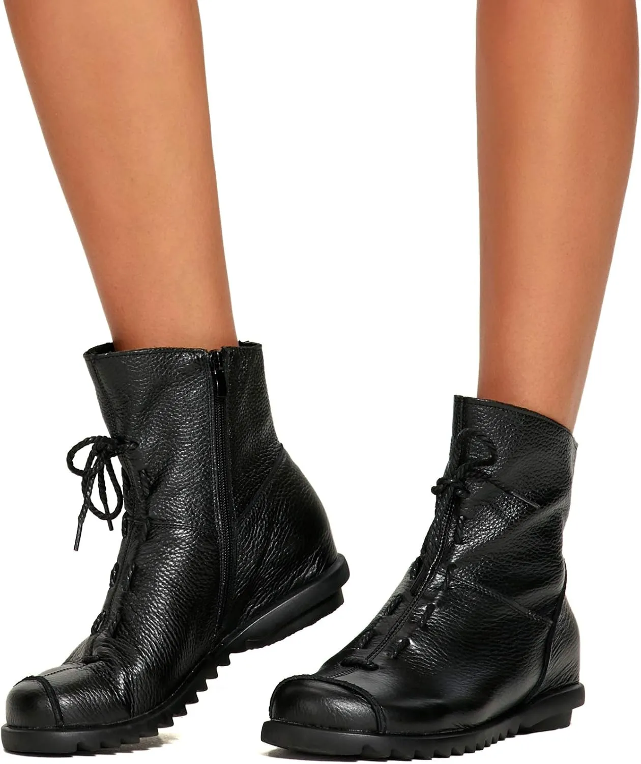 Women's Leather Casual Soft Flat Boots