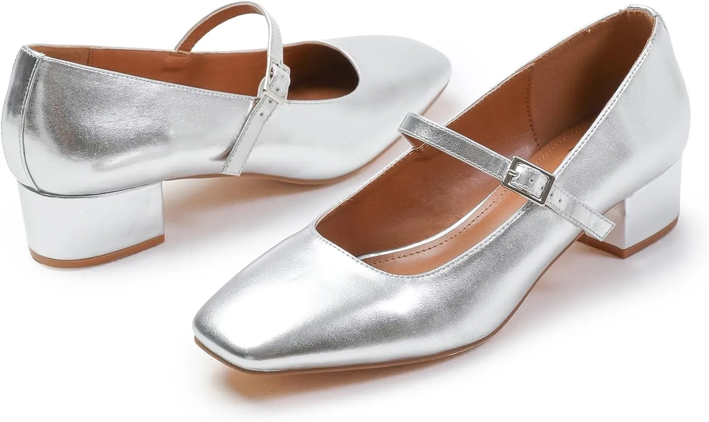 Womens Low Mid Block Heel Ankle Strap Smart Work Office Comfort Court Shoes Wide Fit Closed Toe Comfy Party Casual Travel Shoes