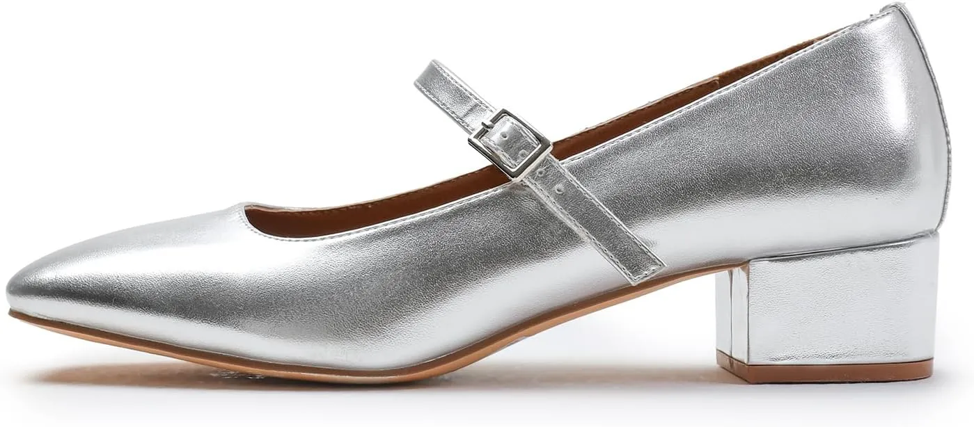 Womens Low Mid Block Heel Ankle Strap Smart Work Office Comfort Court Shoes Wide Fit Closed Toe Comfy Party Casual Travel Shoes