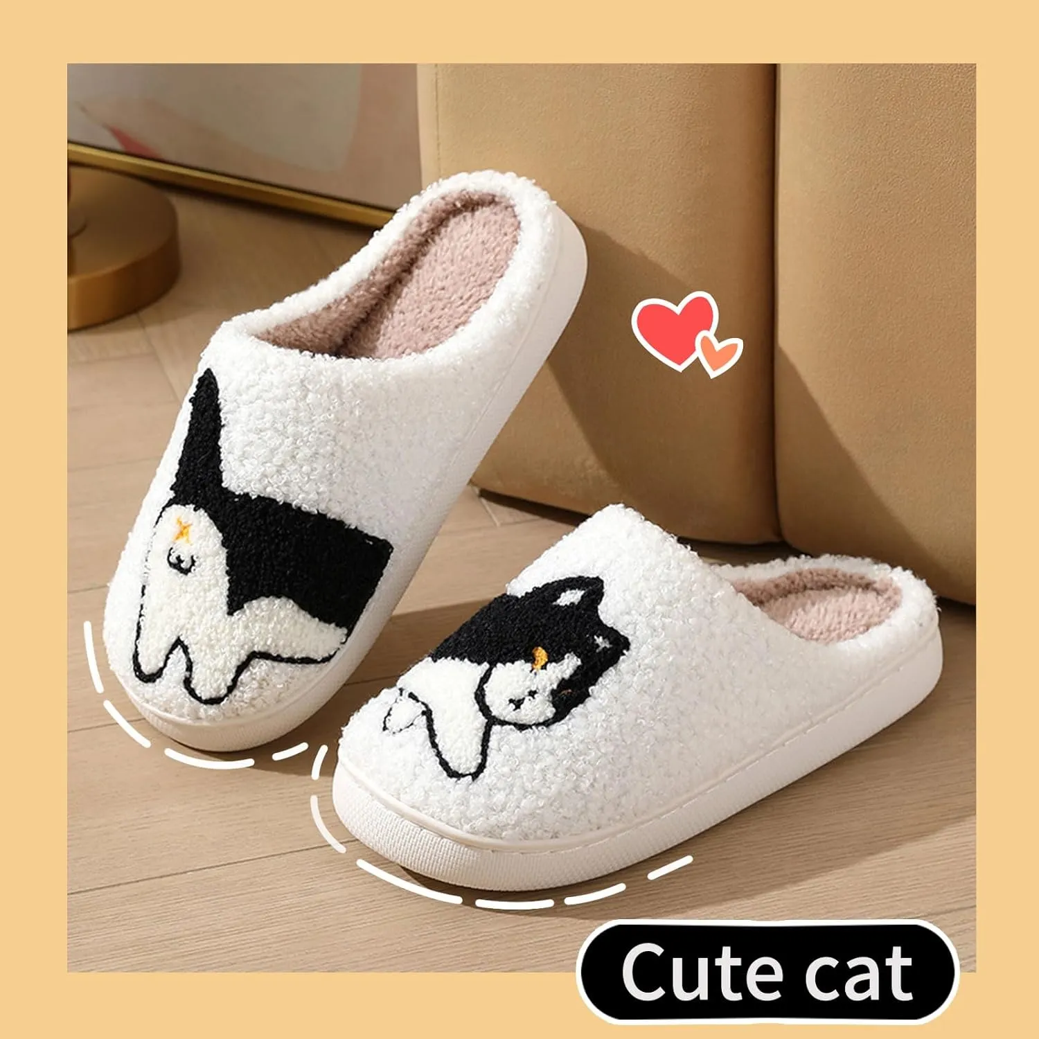 Women's Men's Funny Animal Slippers Cute Cartoon Plush Warm Comfy Couple Indoor Outdoor Home Shoes