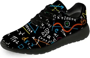 Women's Men's Math Print Running Shoes Comfort Tennis Gym Shoes Walking Sneakers Gifts for Him Her