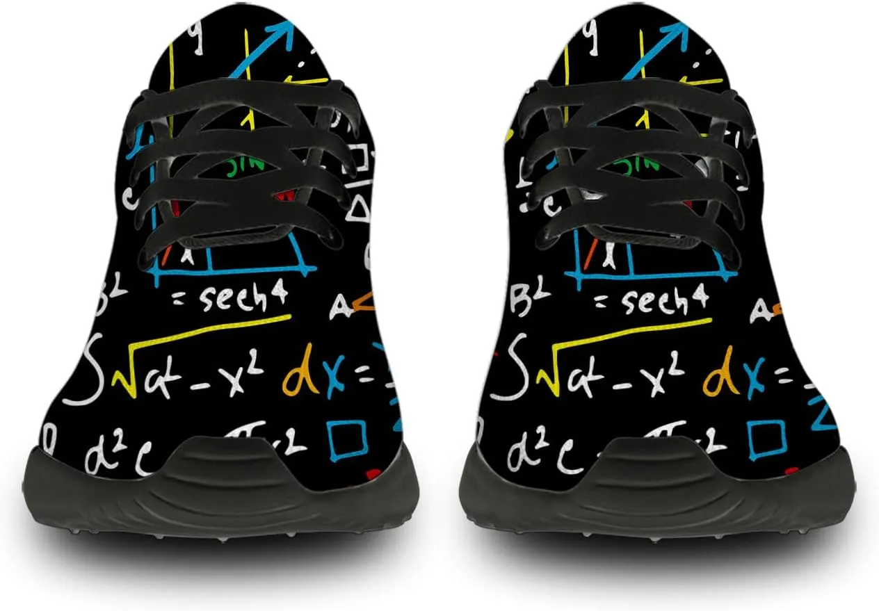 Women's Men's Math Print Running Shoes Comfort Tennis Gym Shoes Walking Sneakers Gifts for Him Her