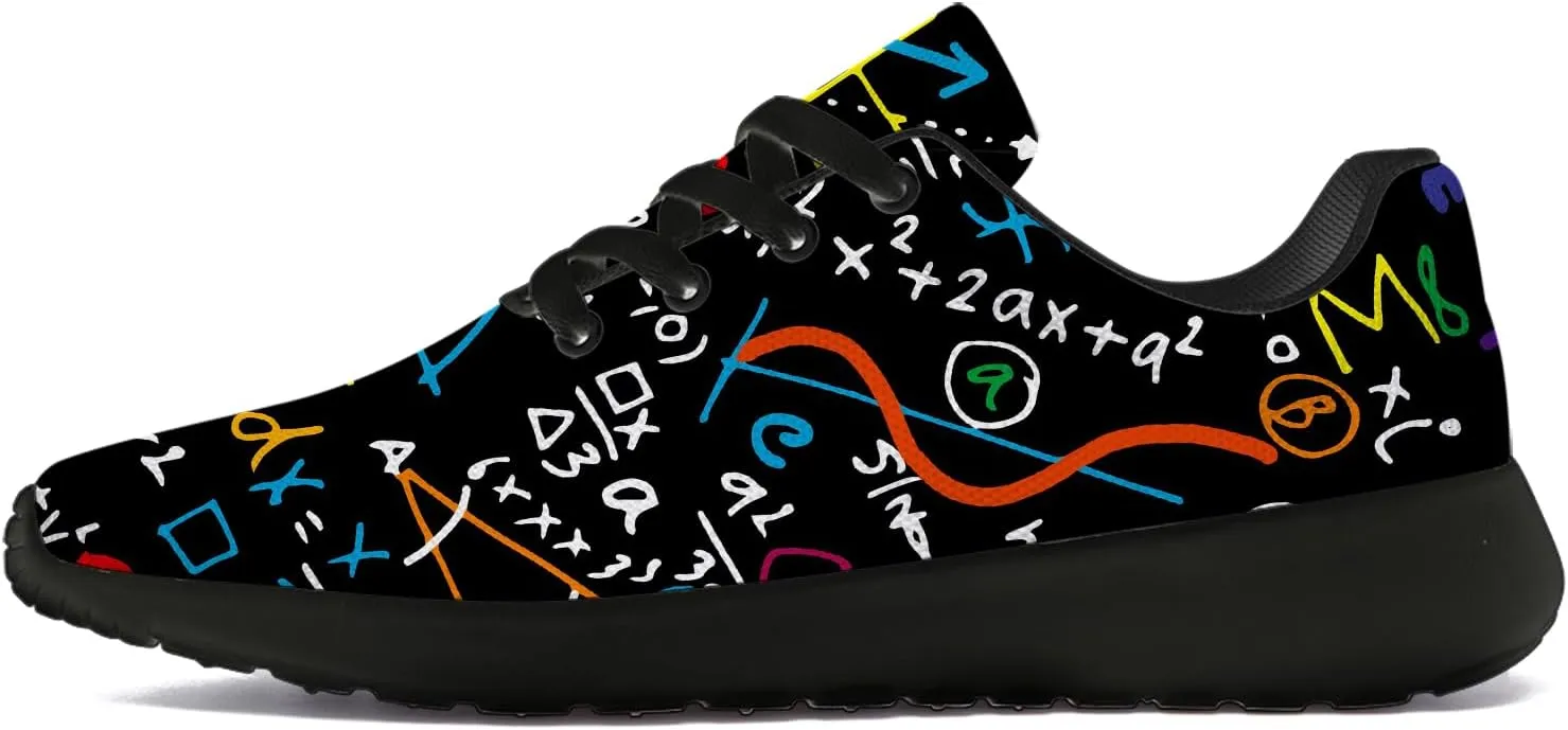 Women's Men's Math Print Running Shoes Comfort Tennis Gym Shoes Walking Sneakers Gifts for Him Her