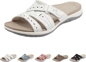 Womens Mesh Orthotic Sandals Comfy Fit Soft Sole Arch Corrective Sandals Summer Walking Flat Slides Open Toe Beach Slippers