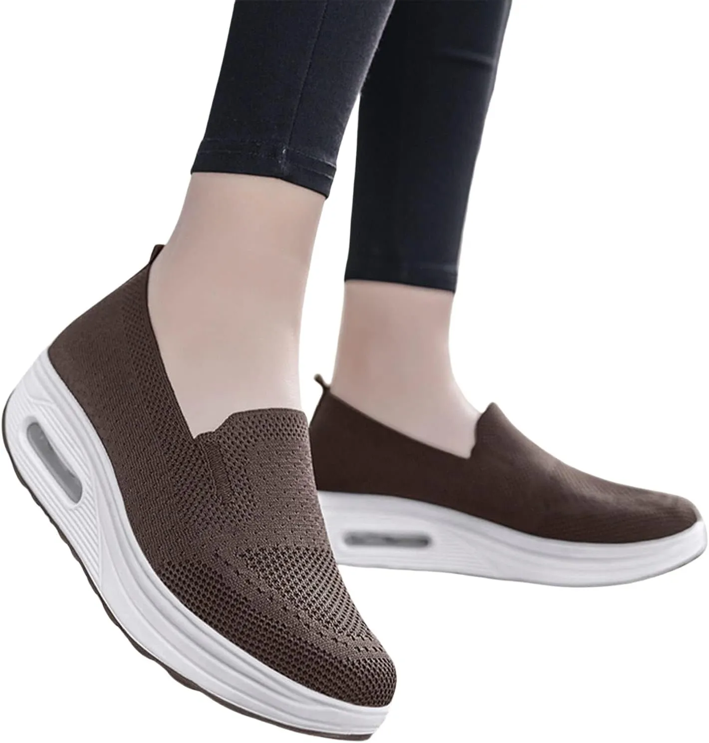 Women's Orthopedic Sneakers Diabetic Casual Walking Wide Shoes Air Cushion Slip on Shoe Breathable Jogging Running Tennis Shoes Mesh Arch Support Lightweight Soft Sneakers