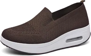 Women's Orthopedic Sneakers Diabetic Casual Walking Wide Shoes Air Cushion Slip on Shoe Breathable Jogging Running Tennis Shoes Mesh Arch Support Lightweight Soft Sneakers