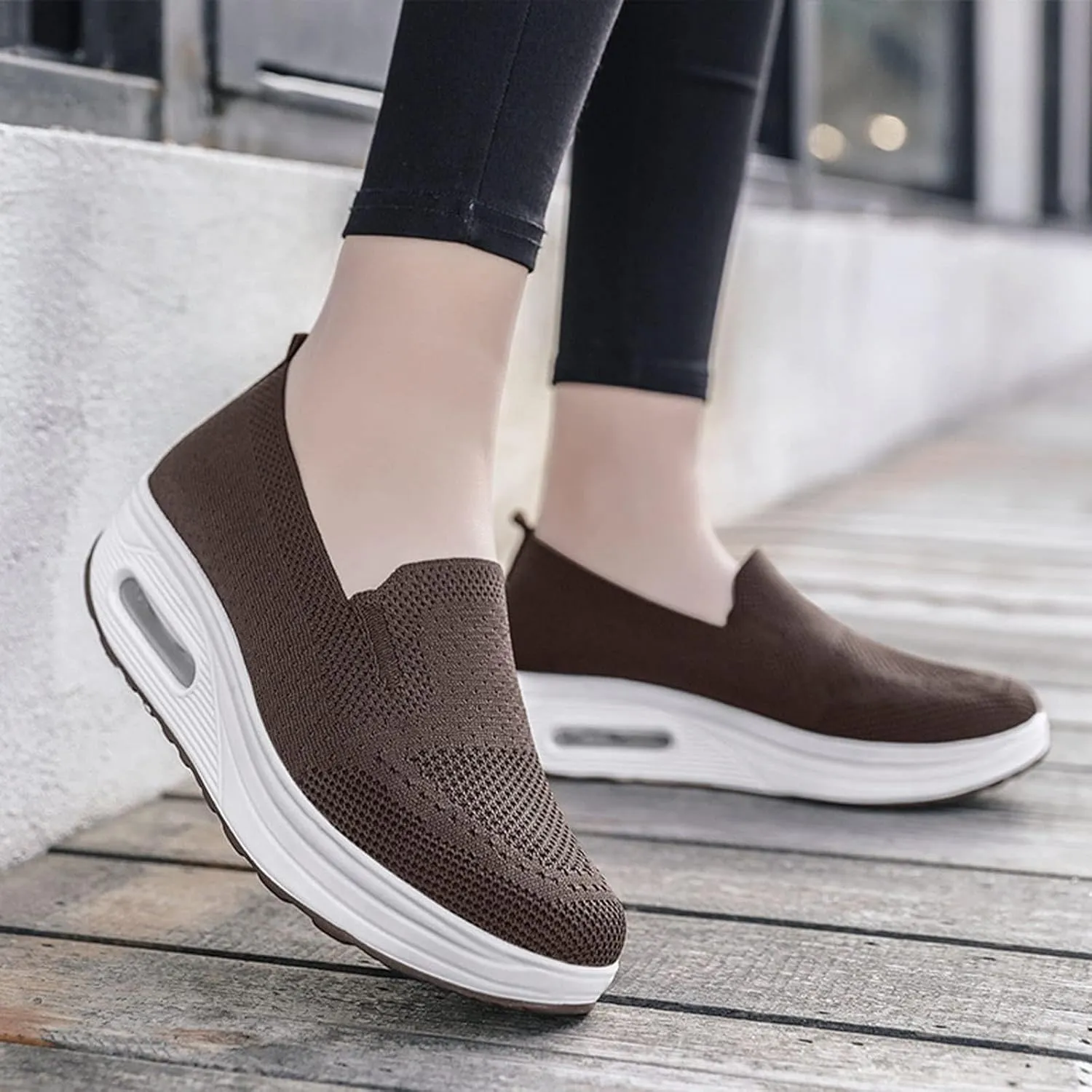 Women's Orthopedic Sneakers Diabetic Casual Walking Wide Shoes Air Cushion Slip on Shoe Breathable Jogging Running Tennis Shoes Mesh Arch Support Lightweight Soft Sneakers