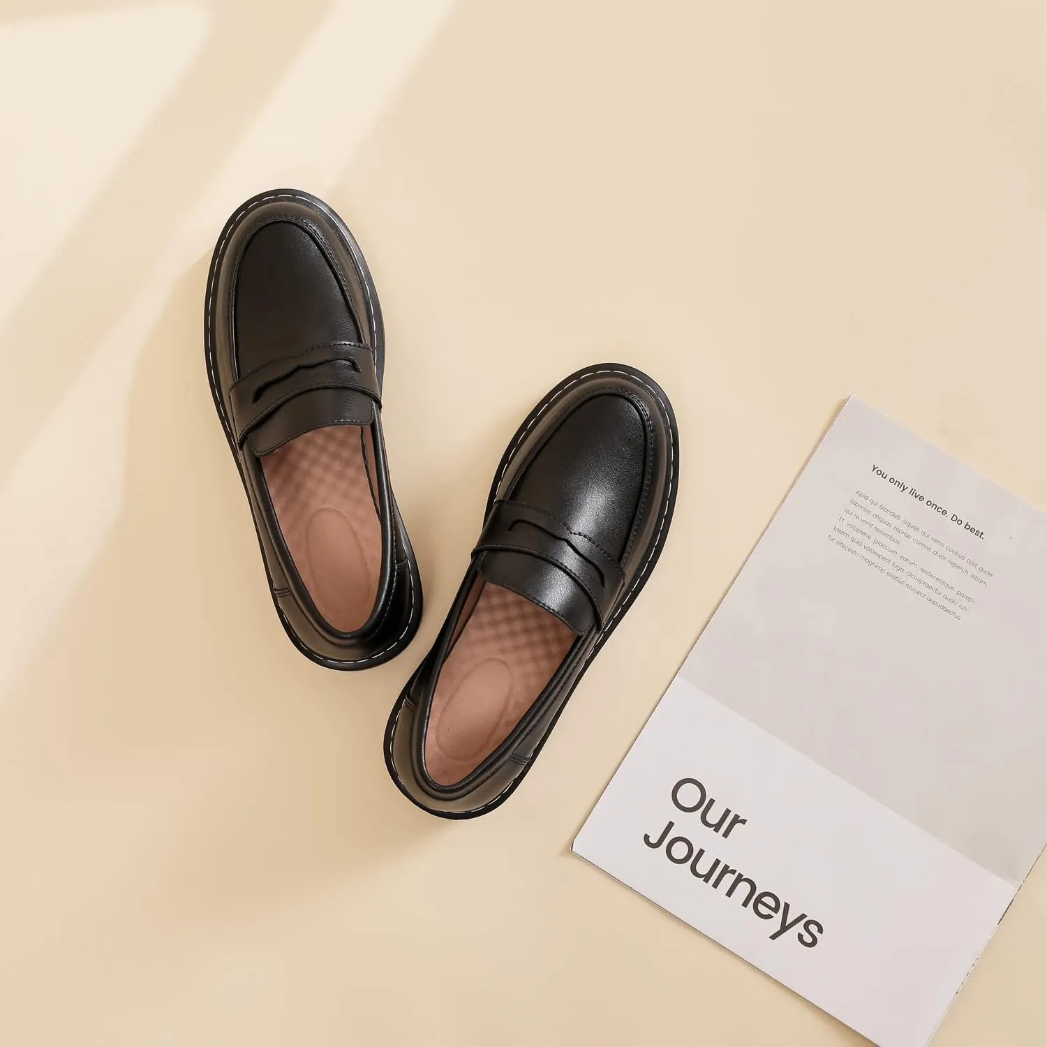 Womens Penny Loafers Shoe Women Leather Loafers Driving Moccasins Shoes Comfortable Boat Shoe