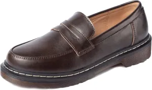 Womens Penny Loafers Shoe Women Leather Loafers Driving Moccasins Shoes Comfortable Boat Shoe