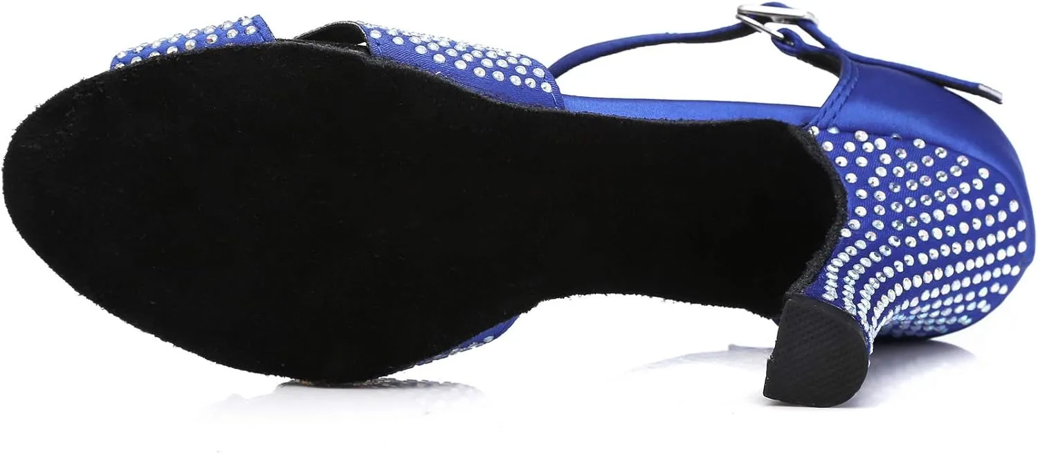 Women's Rhinestone Ballroom Dance Shoes Latin Salsa Performance Wedding Party 1920s Dance Shoes