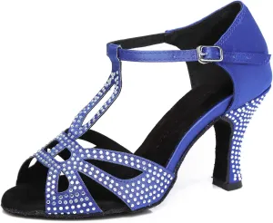 Women's Rhinestone Ballroom Dance Shoes Latin Salsa Performance Wedding Party 1920s Dance Shoes