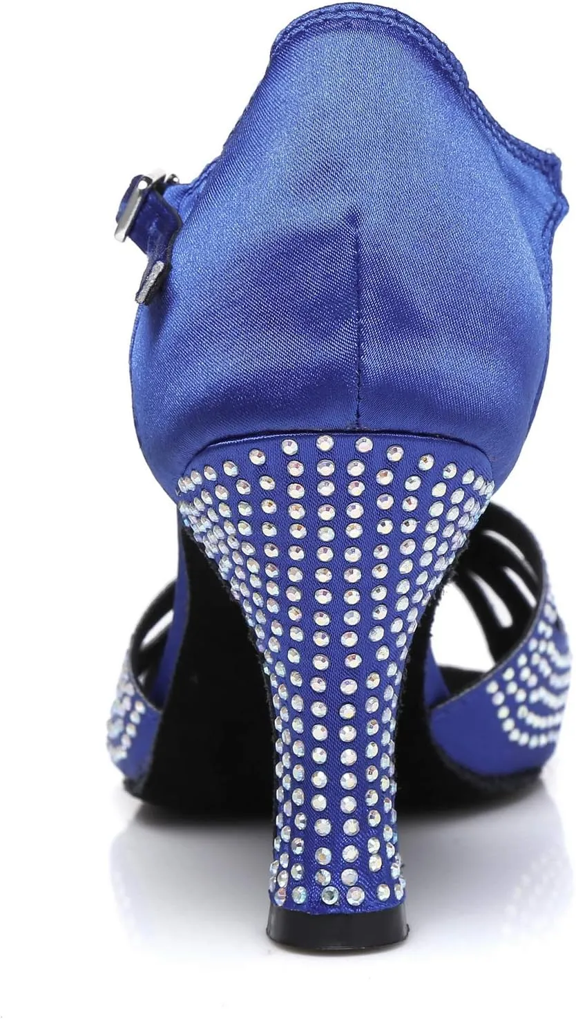 Women's Rhinestone Ballroom Dance Shoes Latin Salsa Performance Wedding Party 1920s Dance Shoes