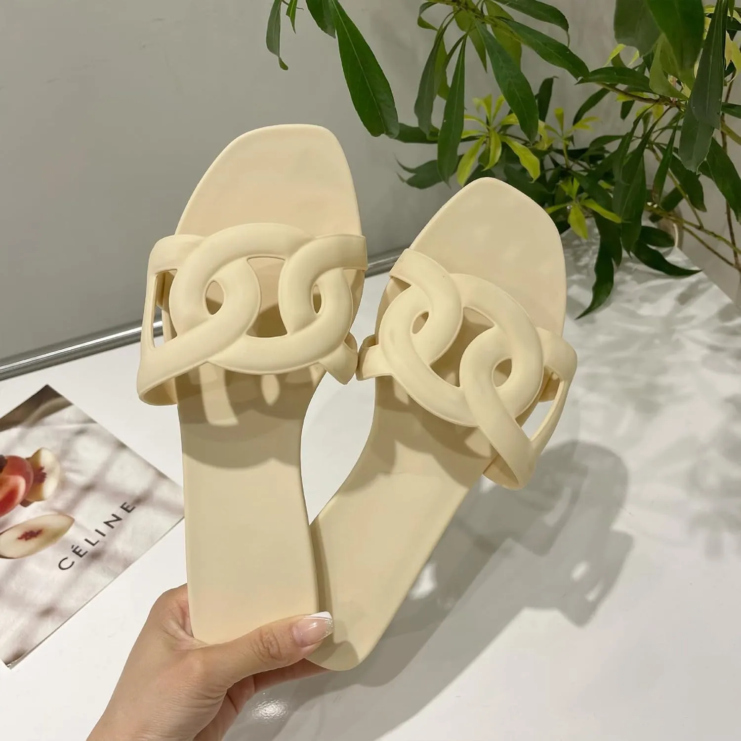 Women's Sandals Summer Slide Sandals Comfy Sandals Fashion Dressy Flat Sandals Slip On Casual Sandals