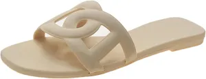 Women's Sandals Summer Slide Sandals Comfy Sandals Fashion Dressy Flat Sandals Slip On Casual Sandals