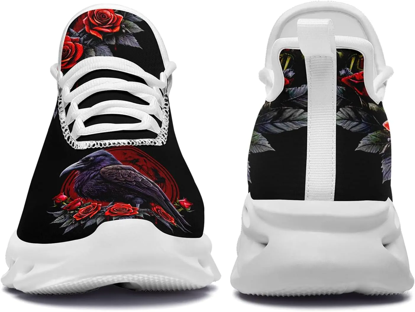 Women's Skull Running Shoes Lightweight Athletic Trail Tennis Shoes Cool Supportive Workout Gym Sneaker for Men