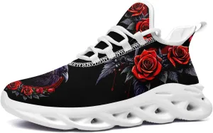 Women's Skull Running Shoes Lightweight Athletic Trail Tennis Shoes Cool Supportive Workout Gym Sneaker for Men