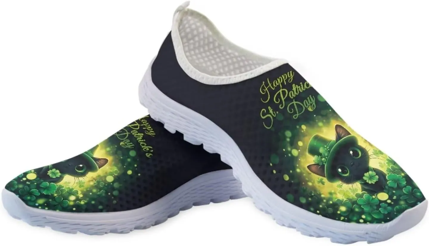 Womens Slip On Sneakers Patricks Day Shoes Athletic Tennis Shoe US 5.5-11.5