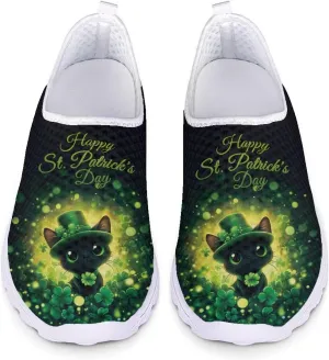 Womens Slip On Sneakers Patricks Day Shoes Athletic Tennis Shoe US 5.5-11.5