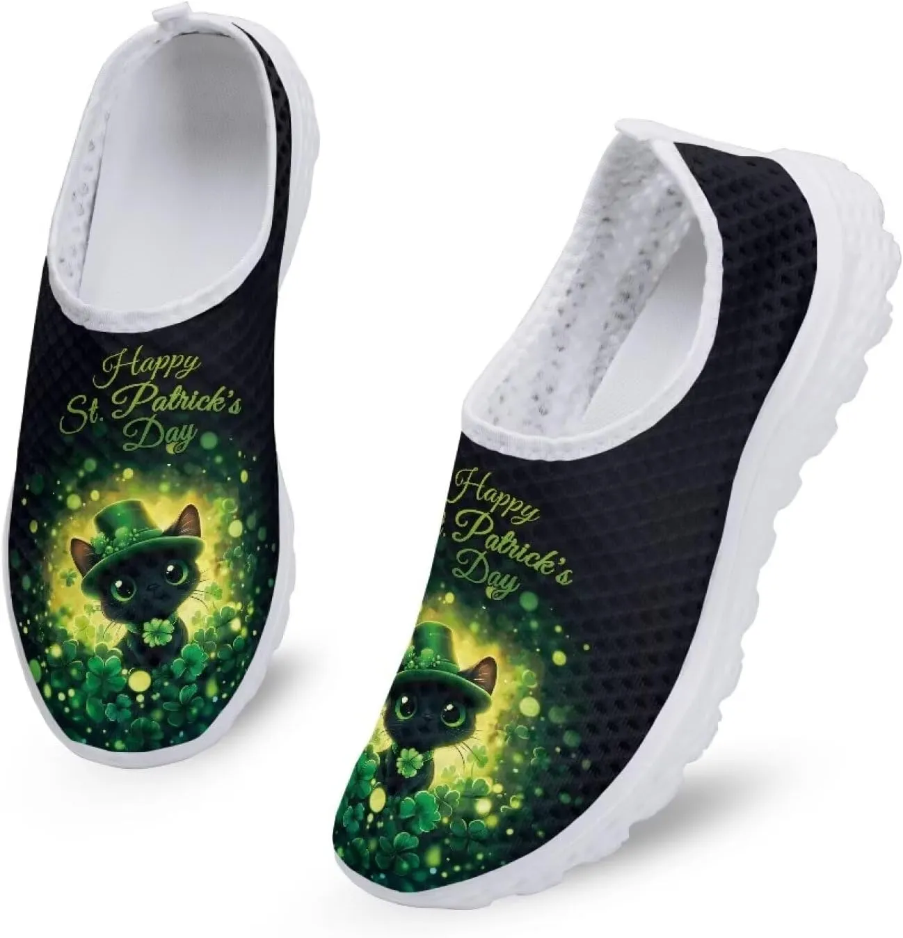 Womens Slip On Sneakers Patricks Day Shoes Athletic Tennis Shoe US 5.5-11.5