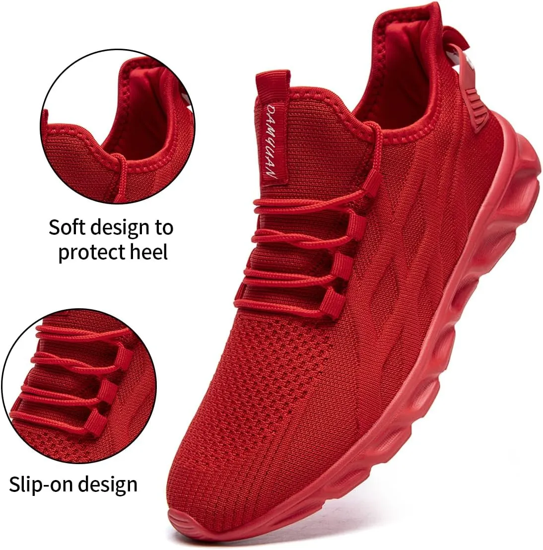 Womens Slip On Sneakers Tennis Shoes Running Sport Workout Walking Fashion Casual