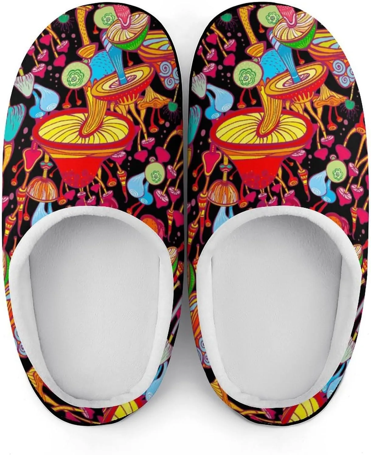Womens Slippers Comfy Bedroom Slip-On Shoes Ladies Halloween Slippers Warm Cotton Clog House Slippers Indoor Outdoor