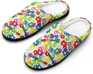 Womens Slippers Comfy Bedroom Slip-On Shoes Ladies Halloween Slippers Warm Cotton House Slippers Memory Foam Slippers