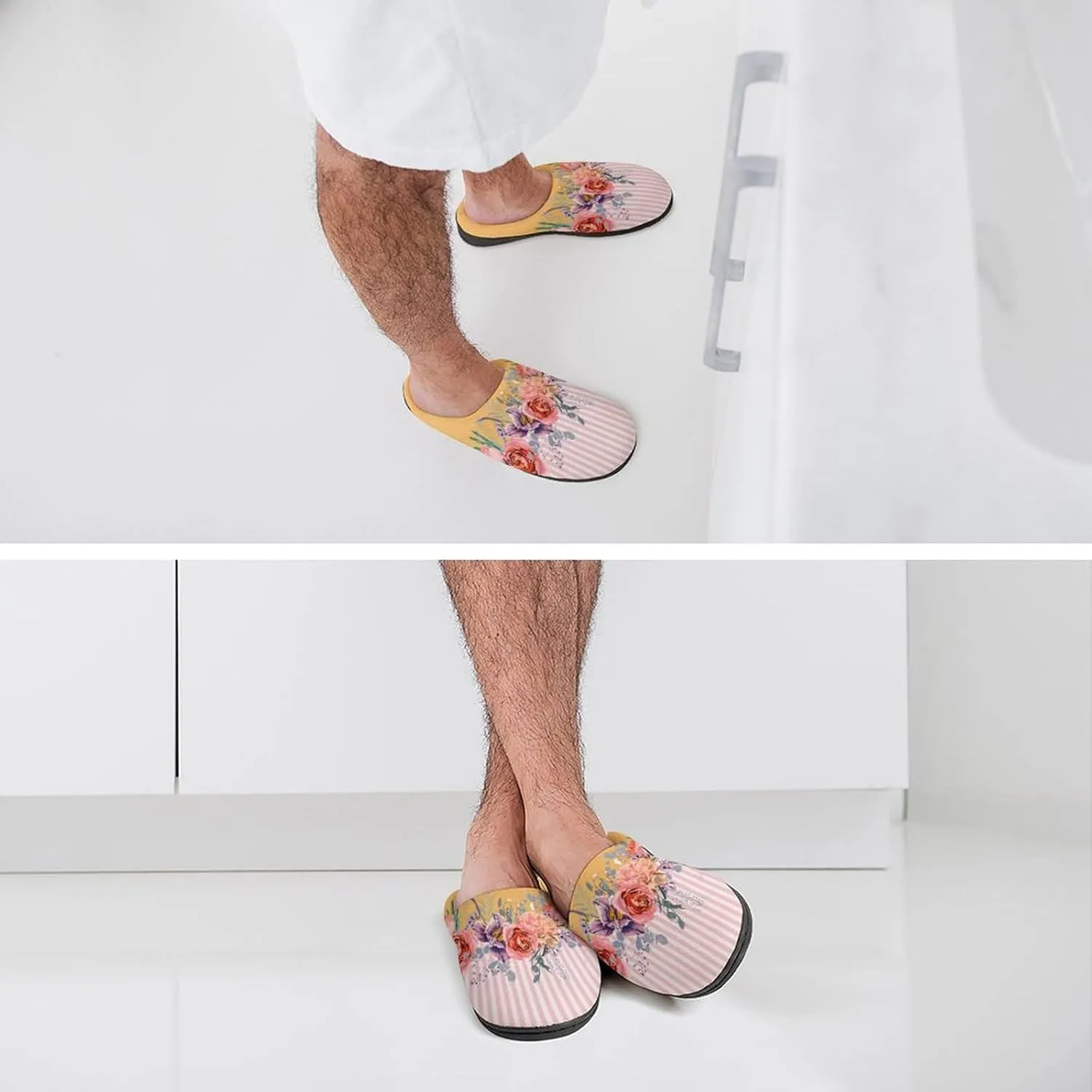 Womens Slippers Comfy Bedroom Slip-On Shoes Men's Halloween Slippers Cotton House Slippers Indoor Memory Foam Slippers
