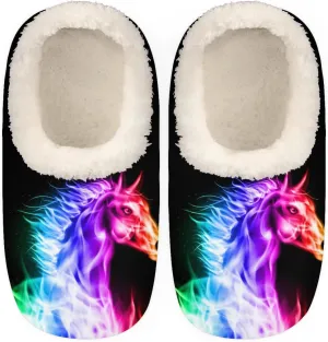 Women's Slippers Comfy Warm House Slippers for Women Men, Fuzzy Slip-on Plush Ladies Slippers Socks for Winter Bedroom Indoor and Outdoor