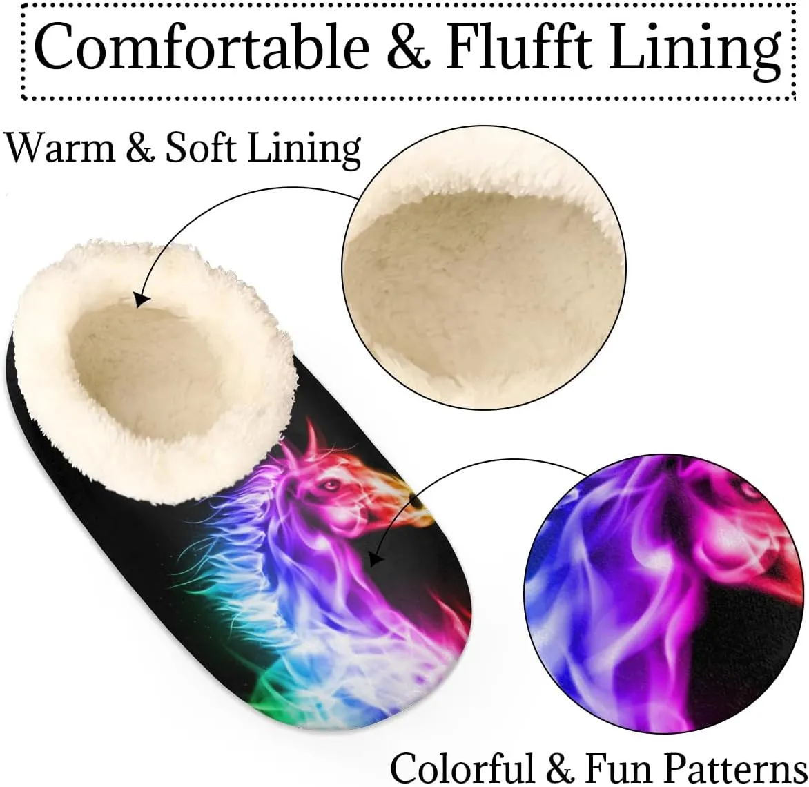 Women's Slippers Comfy Warm House Slippers for Women Men, Fuzzy Slip-on Plush Ladies Slippers Socks for Winter Bedroom Indoor and Outdoor