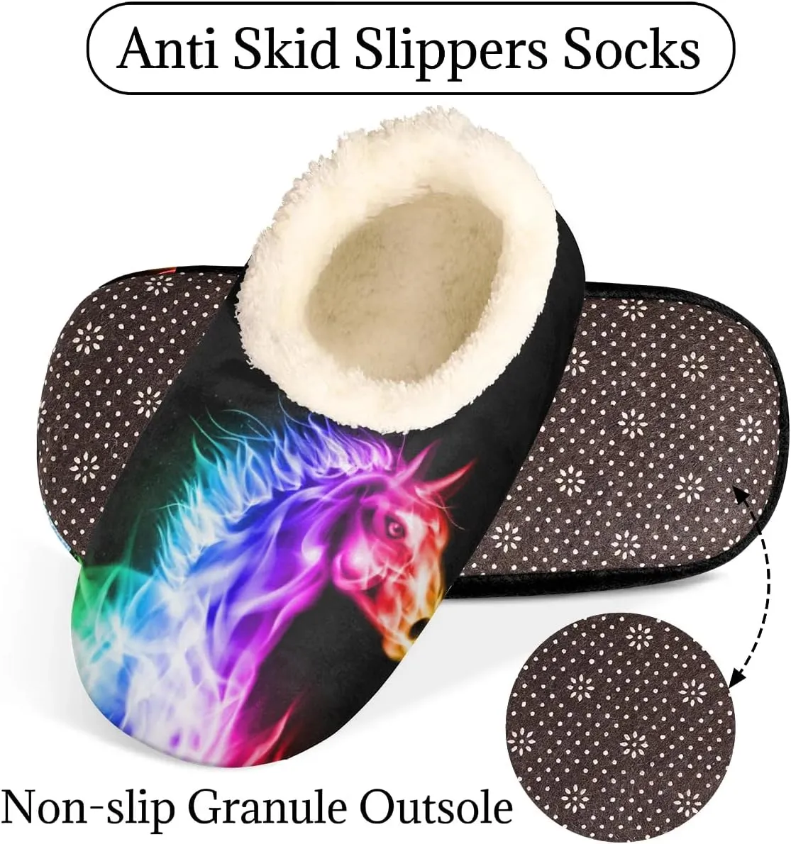 Women's Slippers Comfy Warm House Slippers for Women Men, Fuzzy Slip-on Plush Ladies Slippers Socks for Winter Bedroom Indoor and Outdoor