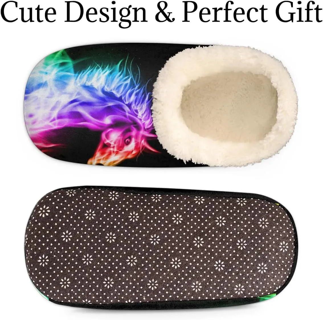 Women's Slippers Comfy Warm House Slippers for Women Men, Fuzzy Slip-on Plush Ladies Slippers Socks for Winter Bedroom Indoor and Outdoor